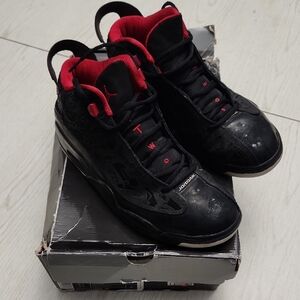 Jordan Black and Red High-Top Basketball Shoes